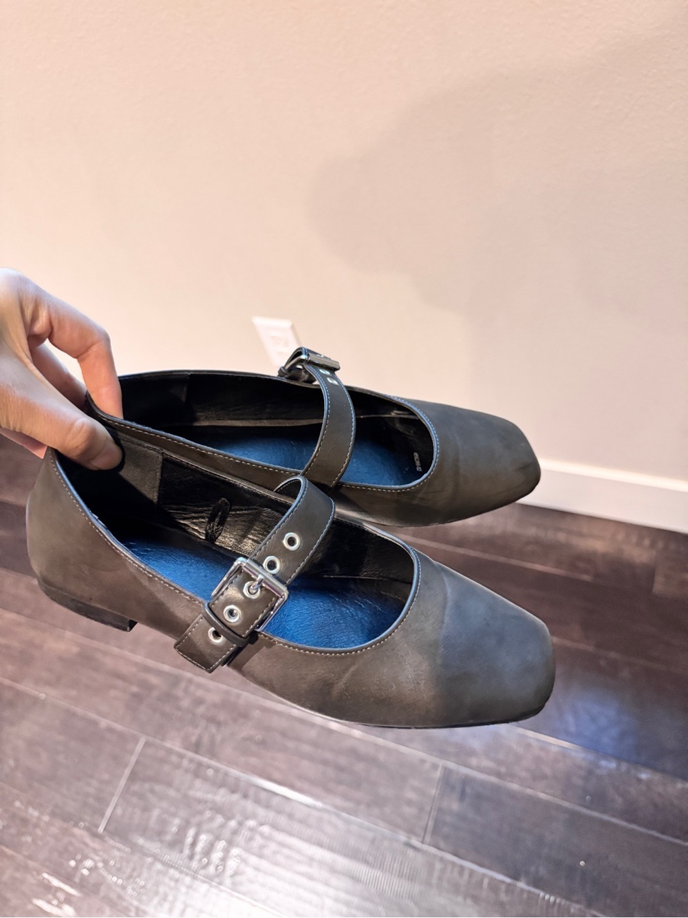 Cotton On Gray Mary Jane Flats with Buckle Strap
